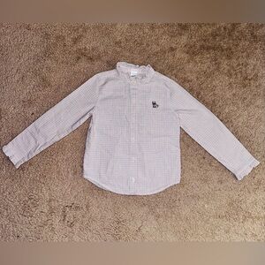 Janie and Jack Checkered Long Sleeve Button Down